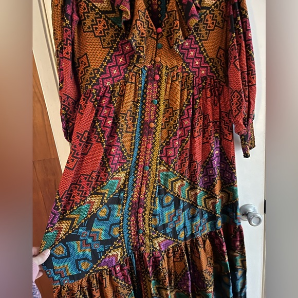 Farm Rio Yawanawa Stripes Ankle Dress - Picture 9 of 10